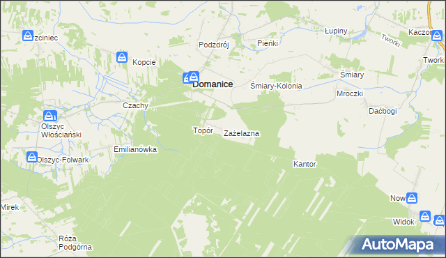 mapa Zażelazna, Zażelazna na mapie Targeo