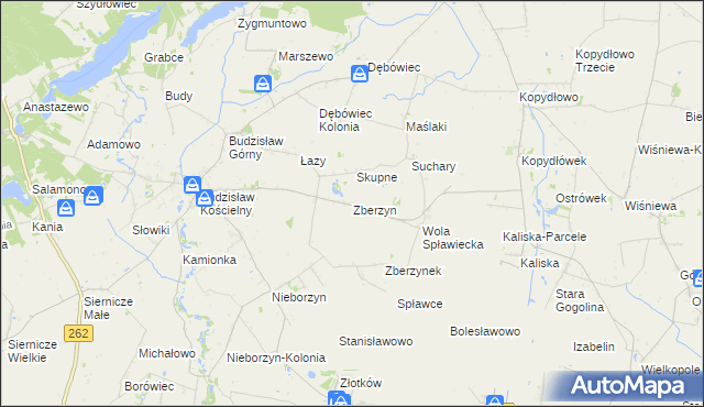 mapa Zberzyn, Zberzyn na mapie Targeo