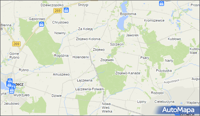 mapa Zbijewek, Zbijewek na mapie Targeo