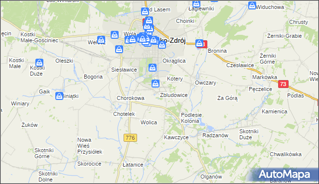mapa Zbludowice, Zbludowice na mapie Targeo