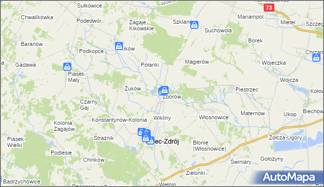 mapa Zborów gmina Solec-Zdrój, Zborów gmina Solec-Zdrój na mapie Targeo
