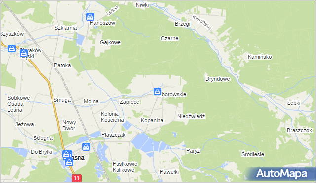mapa Zborowskie gmina Ciasna, Zborowskie gmina Ciasna na mapie Targeo