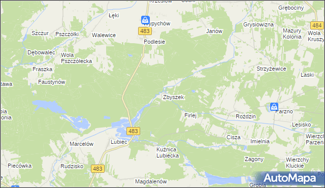 mapa Zbyszek, Zbyszek na mapie Targeo