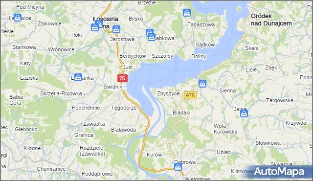 mapa Zbyszyce, Zbyszyce na mapie Targeo