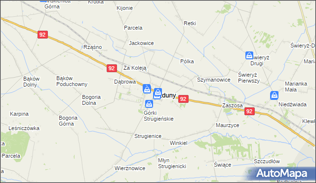 mapa Zduny powiat łowicki, Zduny powiat łowicki na mapie Targeo