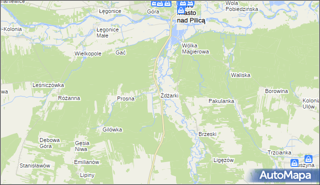 mapa Żdżarki gmina Nowe Miasto nad Pilicą, Żdżarki gmina Nowe Miasto nad Pilicą na mapie Targeo