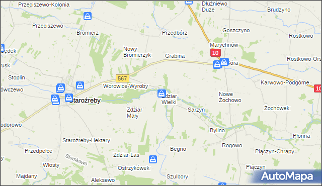 mapa Zdziar Wielki, Zdziar Wielki na mapie Targeo