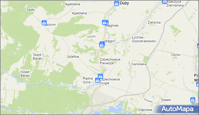 mapa Zdziechowice Pierwsze, Zdziechowice Pierwsze na mapie Targeo