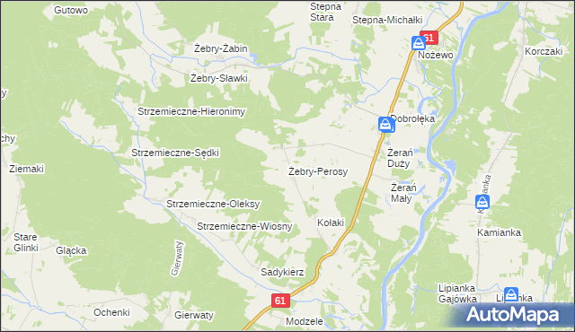 mapa Żebry-Perosy, Żebry-Perosy na mapie Targeo