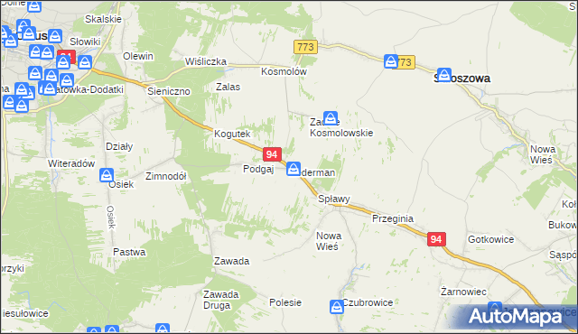 mapa Zederman, Zederman na mapie Targeo