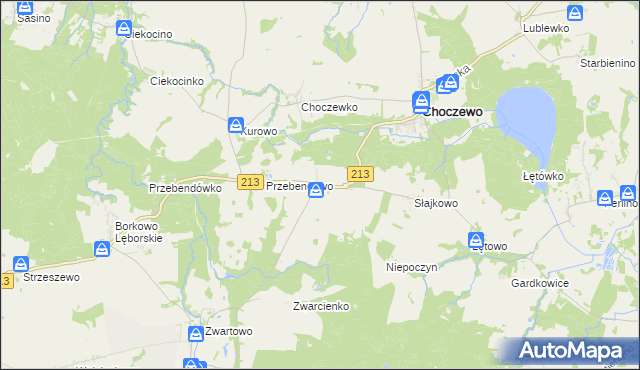 mapa Żelazno gmina Choczewo, Żelazno gmina Choczewo na mapie Targeo