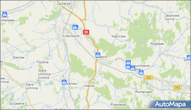 mapa Żelazno gmina Kłodzko, Żelazno gmina Kłodzko na mapie Targeo