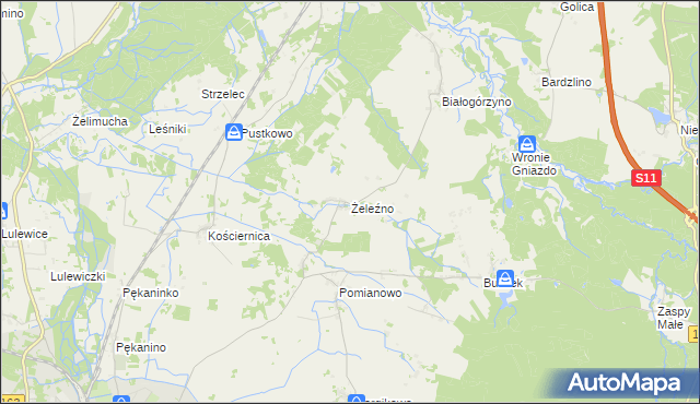 mapa Żeleźno, Żeleźno na mapie Targeo