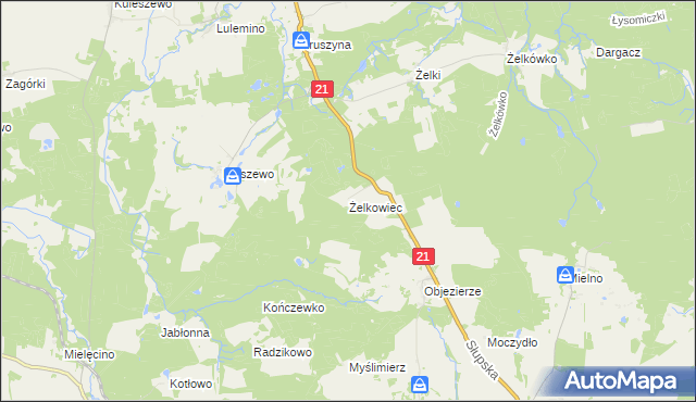 mapa Żelkowiec, Żelkowiec na mapie Targeo