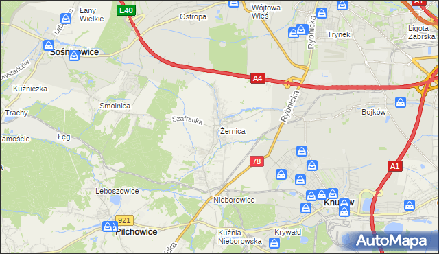 mapa Żernica, Żernica na mapie Targeo