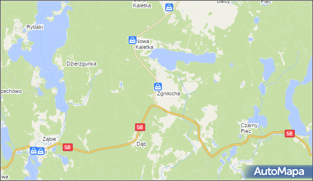 mapa Zgniłocha, Zgniłocha na mapie Targeo