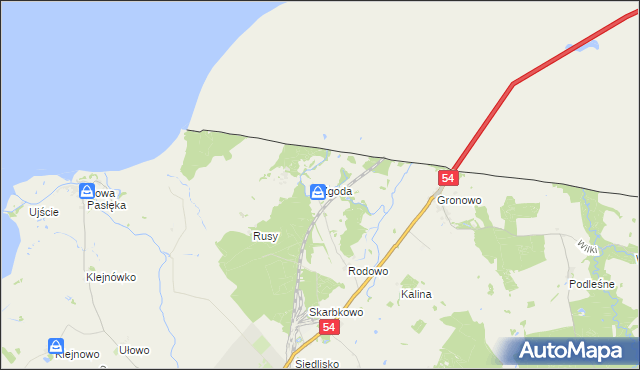 mapa Zgoda gmina Braniewo, Zgoda gmina Braniewo na mapie Targeo