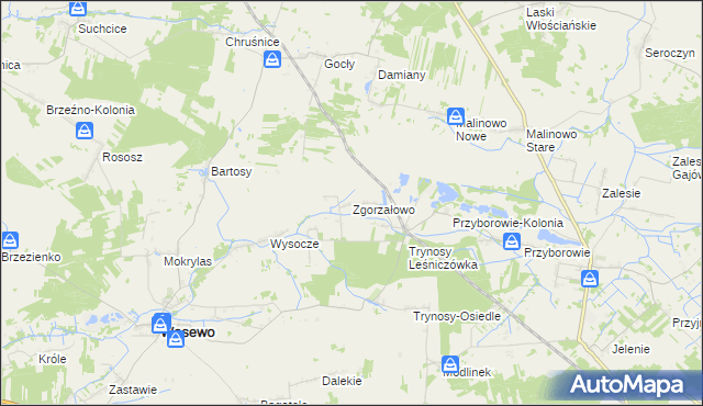 mapa Zgorzałowo, Zgorzałowo na mapie Targeo