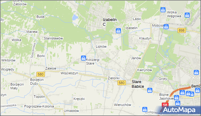 mapa Zielonki-Wieś, Zielonki-Wieś na mapie Targeo