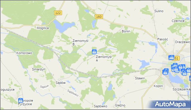 mapa Ziemomyśl A, Ziemomyśl A na mapie Targeo