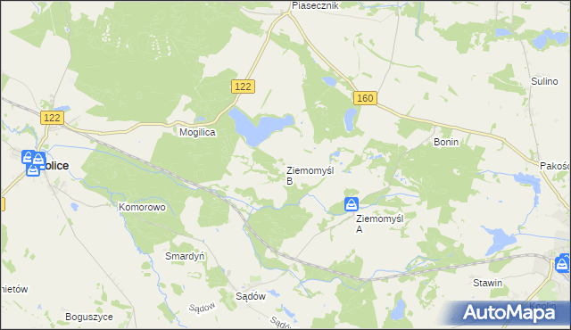 mapa Ziemomyśl B, Ziemomyśl B na mapie Targeo