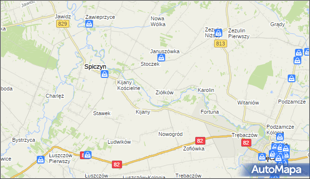 mapa Ziółków, Ziółków na mapie Targeo