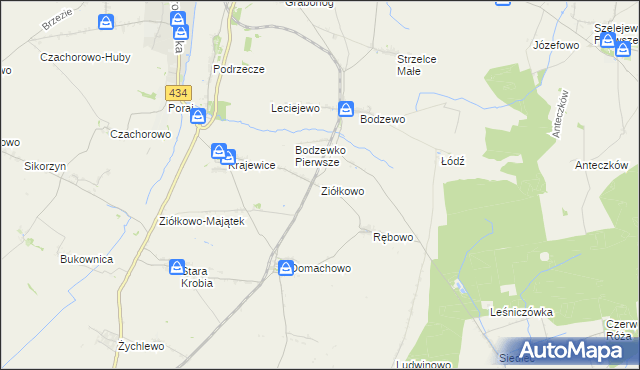 mapa Ziółkowo gmina Gostyń, Ziółkowo gmina Gostyń na mapie Targeo