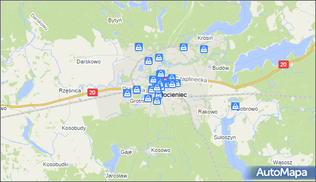 mapa Złocieniec, Złocieniec na mapie Targeo