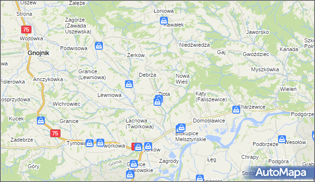 mapa Złota gmina Czchów, Złota gmina Czchów na mapie Targeo