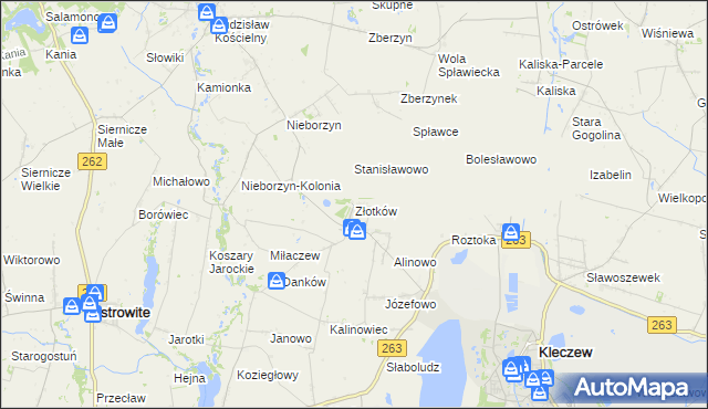 mapa Złotków, Złotków na mapie Targeo