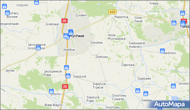 mapa Złotkowy, Złotkowy na mapie Targeo