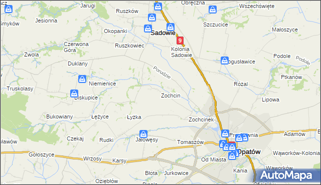 mapa Zochcin, Zochcin na mapie Targeo