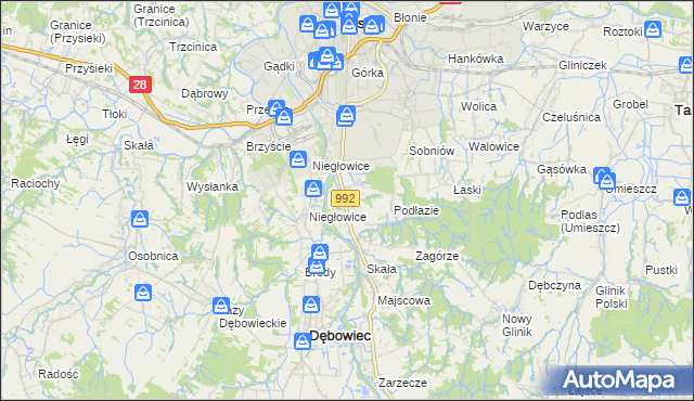 mapa Żółków gmina Jasło, Żółków gmina Jasło na mapie Targeo