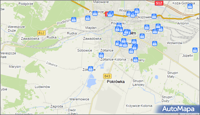 mapa Żółtańce-Kolonia, Żółtańce-Kolonia na mapie Targeo