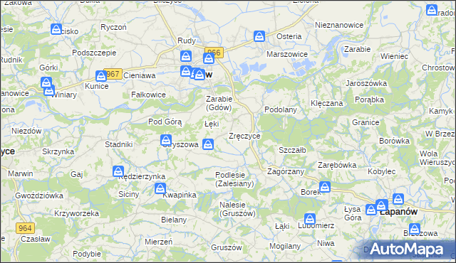 mapa Zręczyce, Zręczyce na mapie Targeo