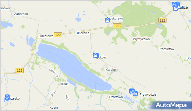 mapa Żuków gmina Przelewice, Żuków gmina Przelewice na mapie Targeo