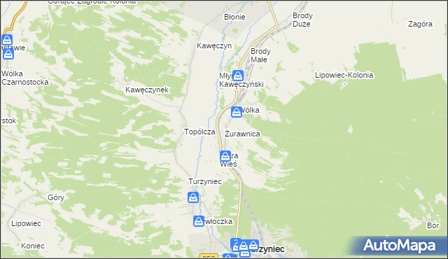 mapa Żurawnica, Żurawnica na mapie Targeo