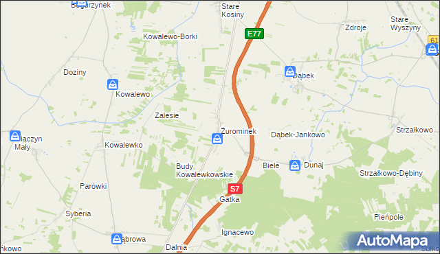 mapa Żurominek, Żurominek na mapie Targeo