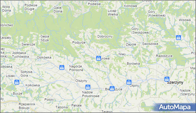 mapa Żurowa, Żurowa na mapie Targeo