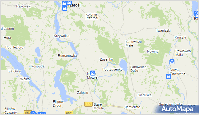 mapa Zusenko, Zusenko na mapie Targeo