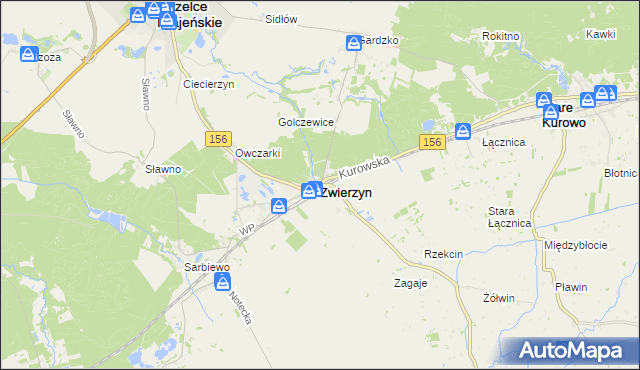 mapa Zwierzyn powiat strzelecko-drezdenecki, Zwierzyn powiat strzelecko-drezdenecki na mapie Targeo