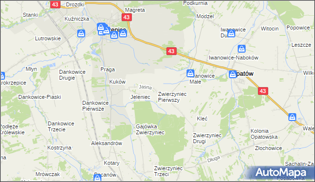 mapa Zwierzyniec Pierwszy, Zwierzyniec Pierwszy na mapie Targeo