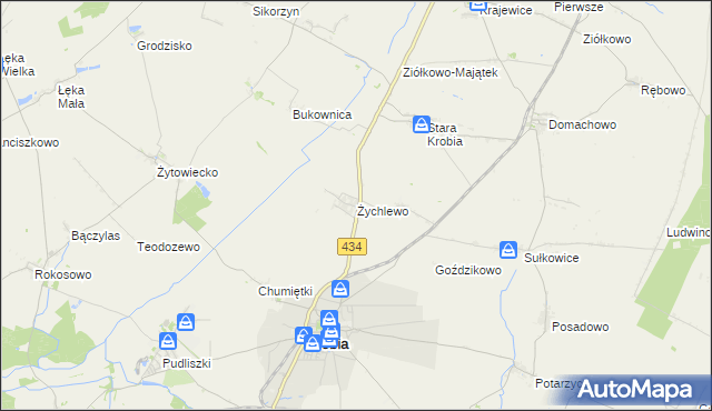 mapa Żychlewo, Żychlewo na mapie Targeo
