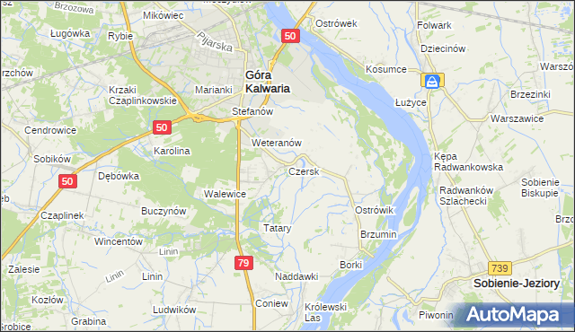 mapa Czersk gmina Góra Kalwaria, Czersk gmina Góra Kalwaria na mapie Targeo