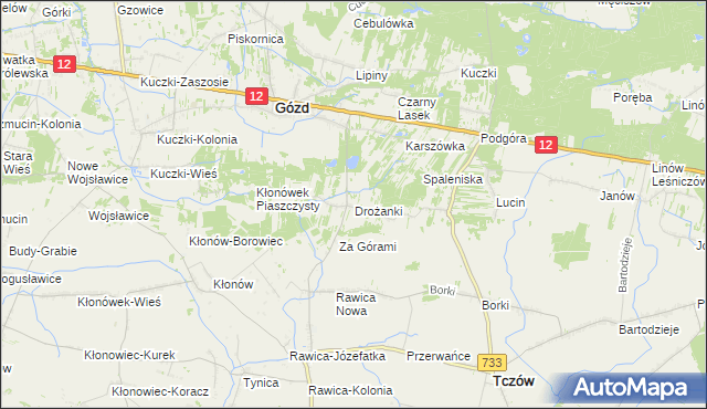 mapa Drożanki, Drożanki na mapie Targeo