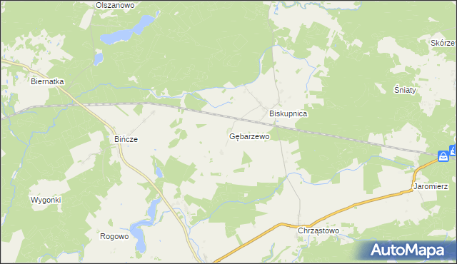 mapa Gębarzewo gmina Człuchów, Gębarzewo gmina Człuchów na mapie Targeo