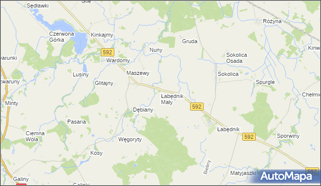 mapa Łabędnik Mały, Łabędnik Mały na mapie Targeo