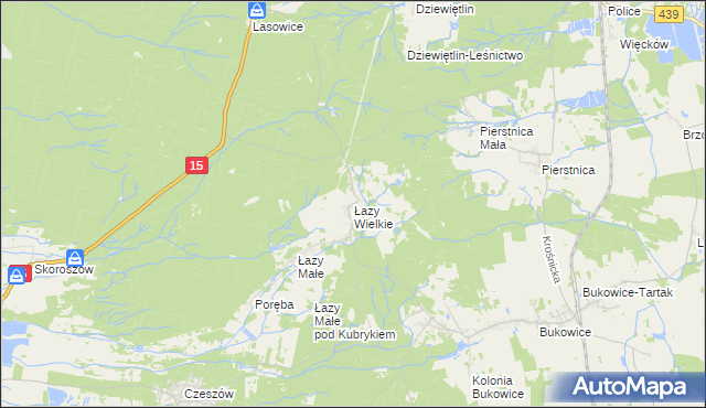 mapa Łazy Wielkie, Łazy Wielkie na mapie Targeo