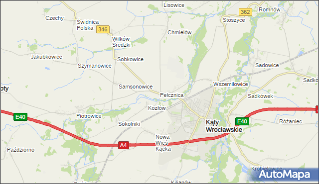 mapa Pełcznica, Pełcznica na mapie Targeo