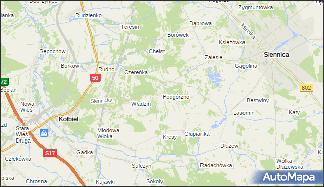mapa Podgórzno, Podgórzno na mapie Targeo